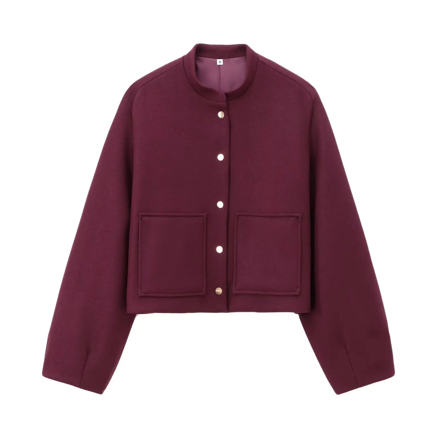 TRAF Patch Bag Bomber Jacket Women Autumn Fashion Two Options Pocket Button Decoration Outdoors Short Coat Casual Female Jackets