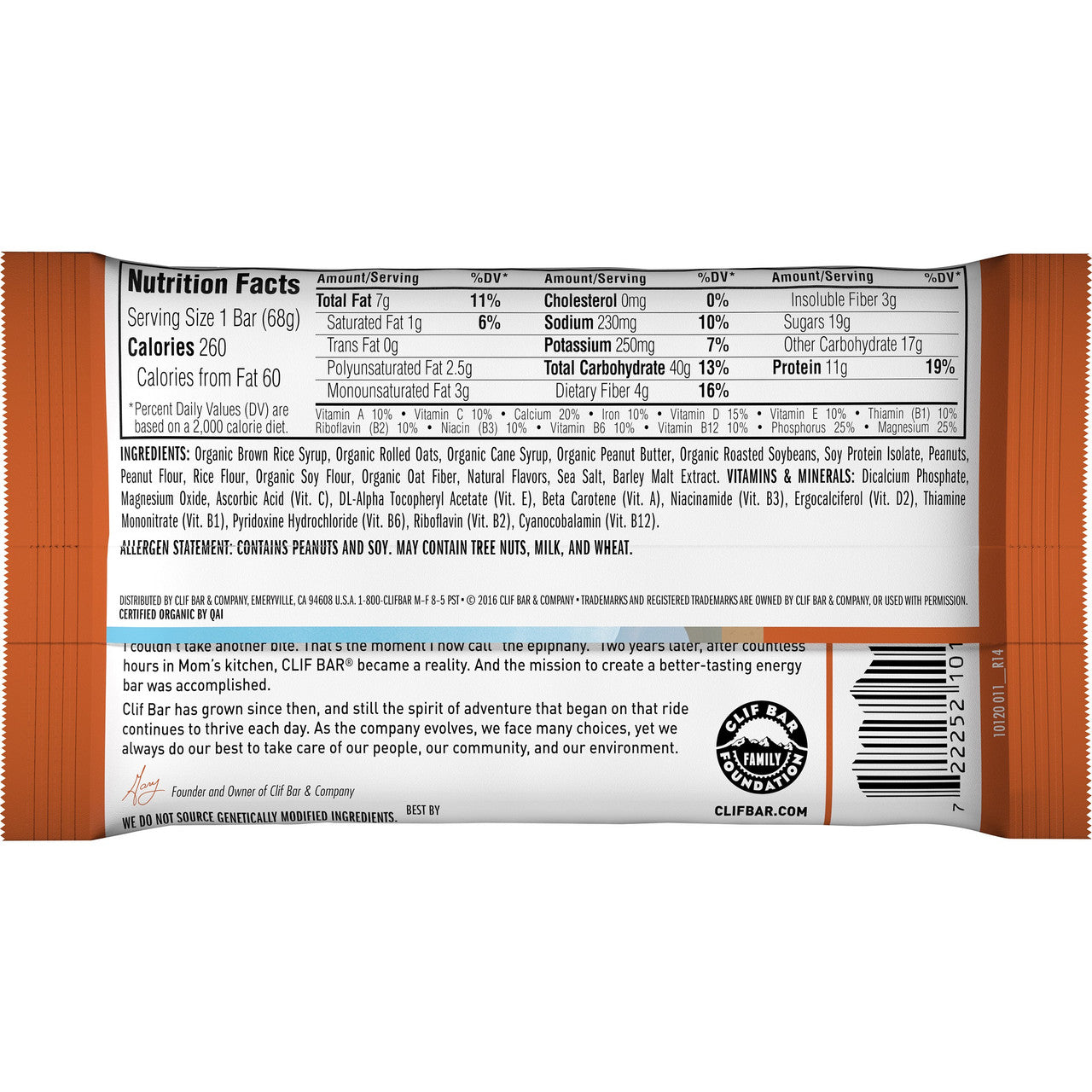 Clif Bar Crunch Peanut Butter Clif Bar Bar (12x2.4 Oz)-3