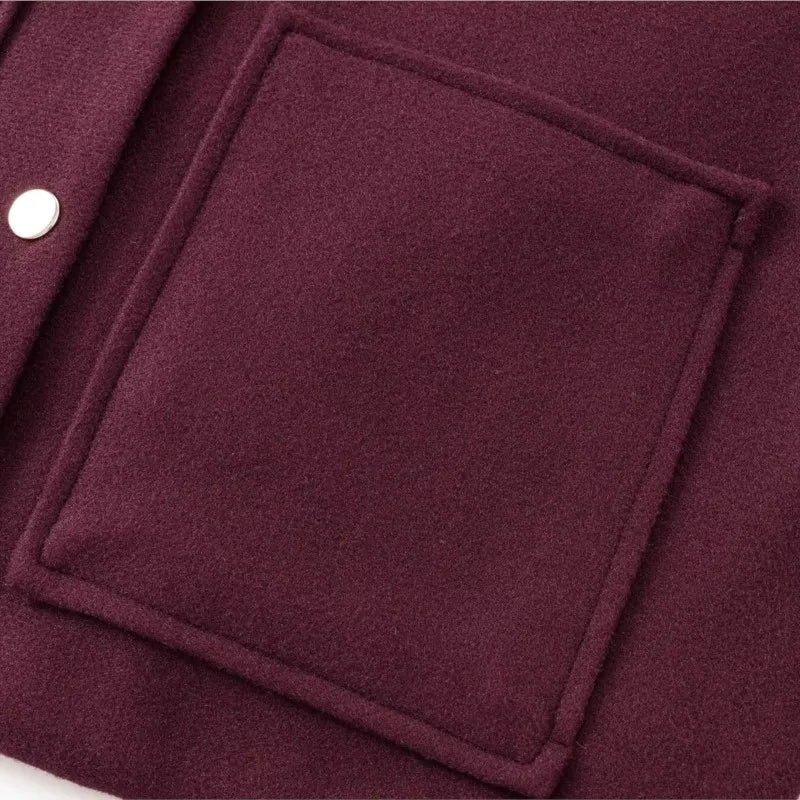 TRAF Patch Bag Bomber Jacket Women Autumn Fashion Two Options Pocket Button Decoration Outdoors Short Coat Casual Female Jackets