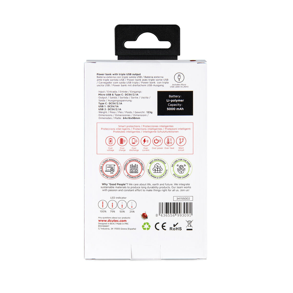 Powerbank DCU 34155002 White 5000 mAh-1