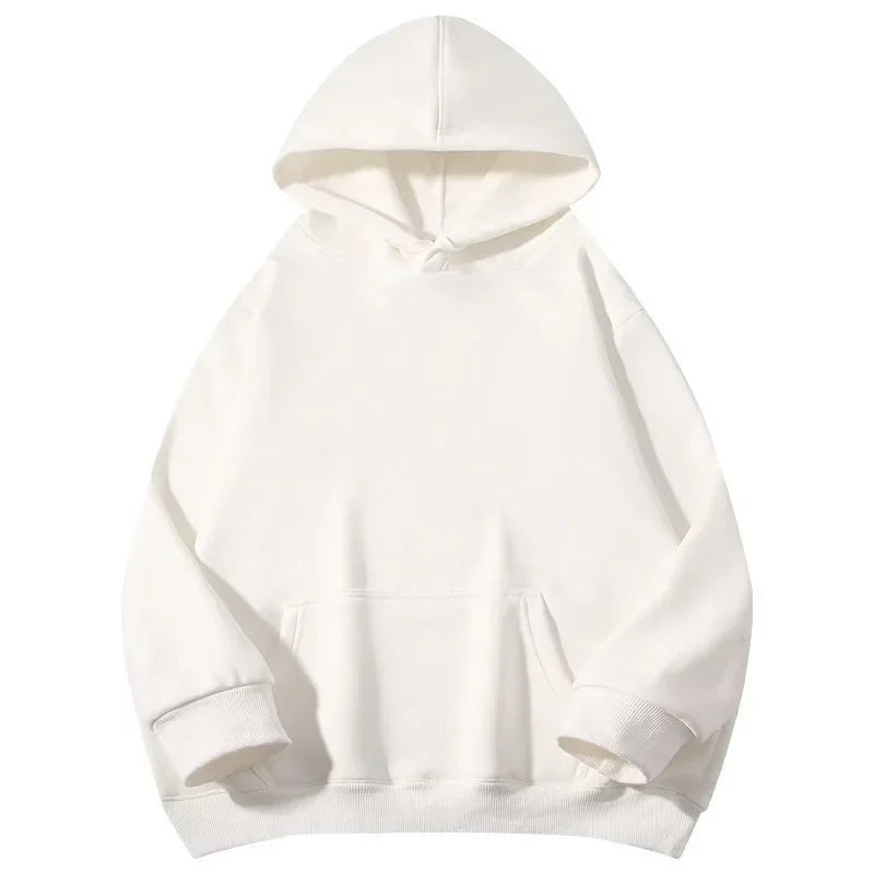 470G-570G HeavyWeight Cotton New Autumn Casual Men's Top Solid Color Loose Pullover Hoodies Sweatshirt Long-Sleeve Men Clothing