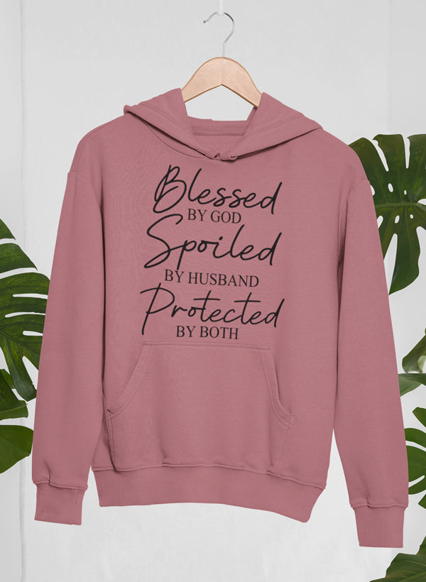Blessed By God Spoiled By Husband Protected By Both Hoodie-2